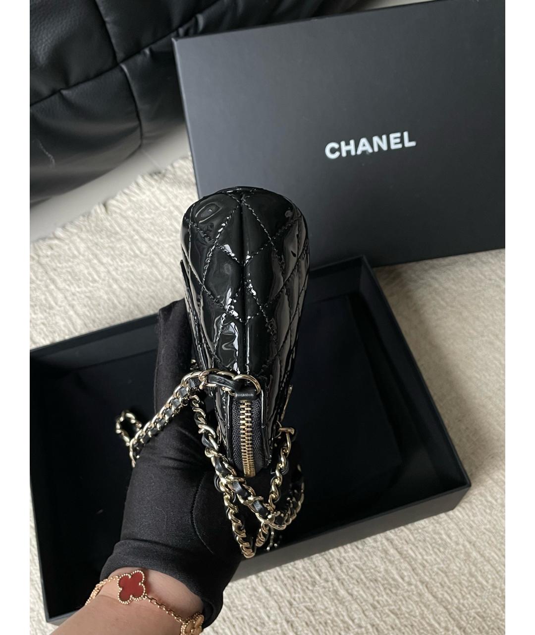 CHANEL Черная кожаная сумка через плечо, фото 4