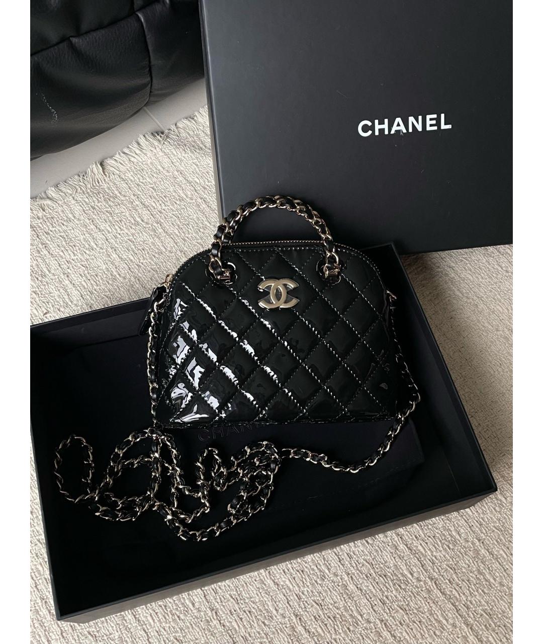 CHANEL Черная кожаная сумка через плечо, фото 10