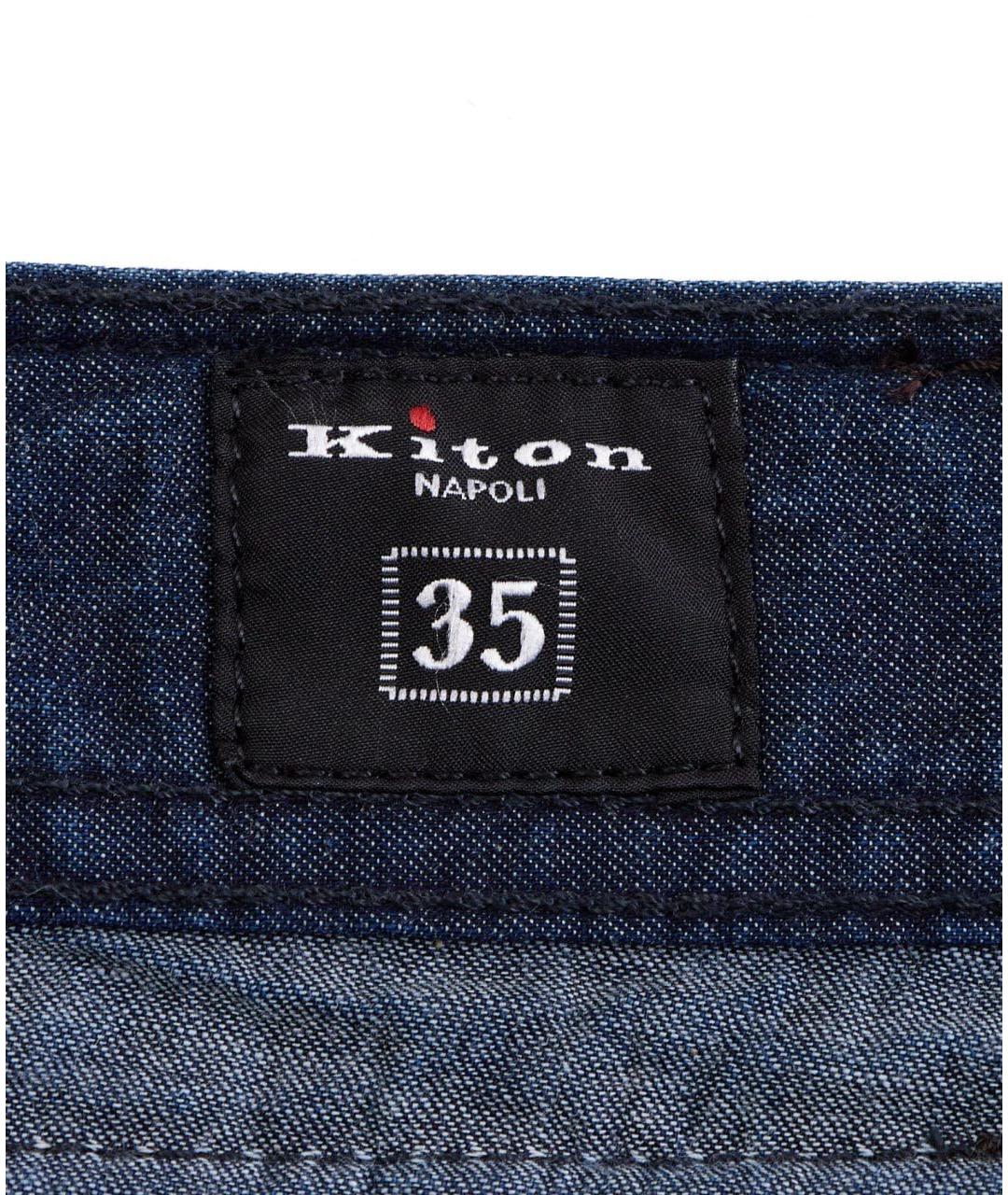 KITON Синие хлопковые джинсы скинни, фото 2