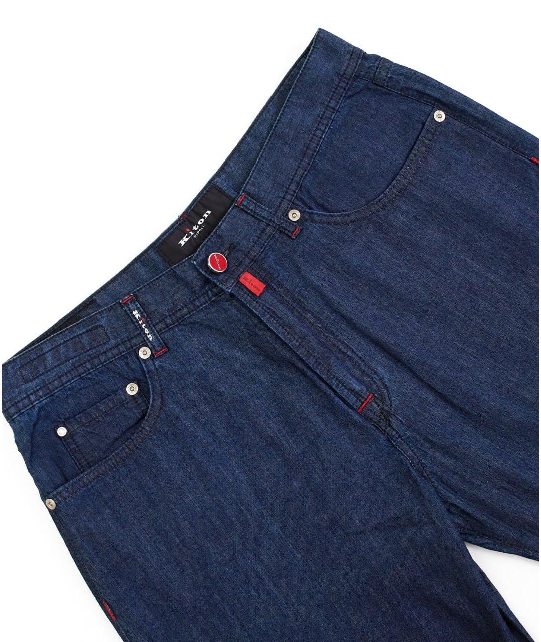 KITON Синие хлопковые джинсы скинни, фото 3