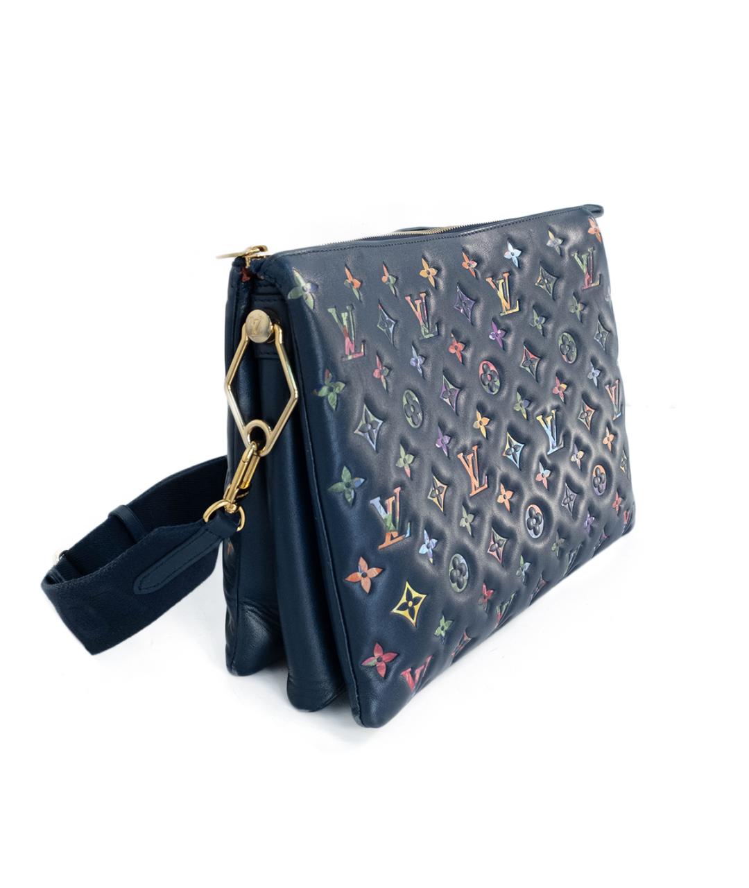 LOUIS VUITTON Темно-синяя кожаная сумка через плечо, фото 3