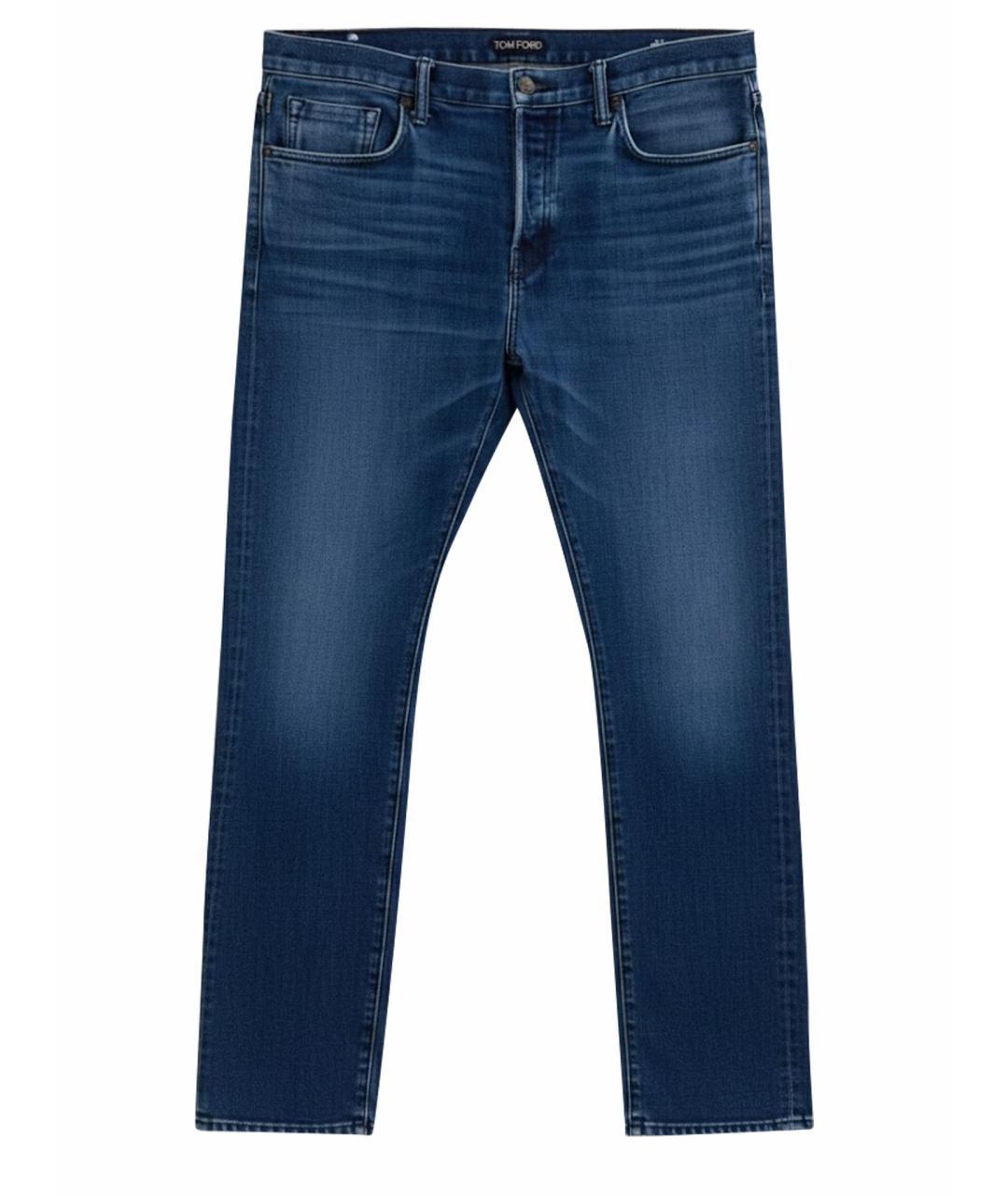 TOM FORD Синие хлопковые джинсы скинни, фото 1
