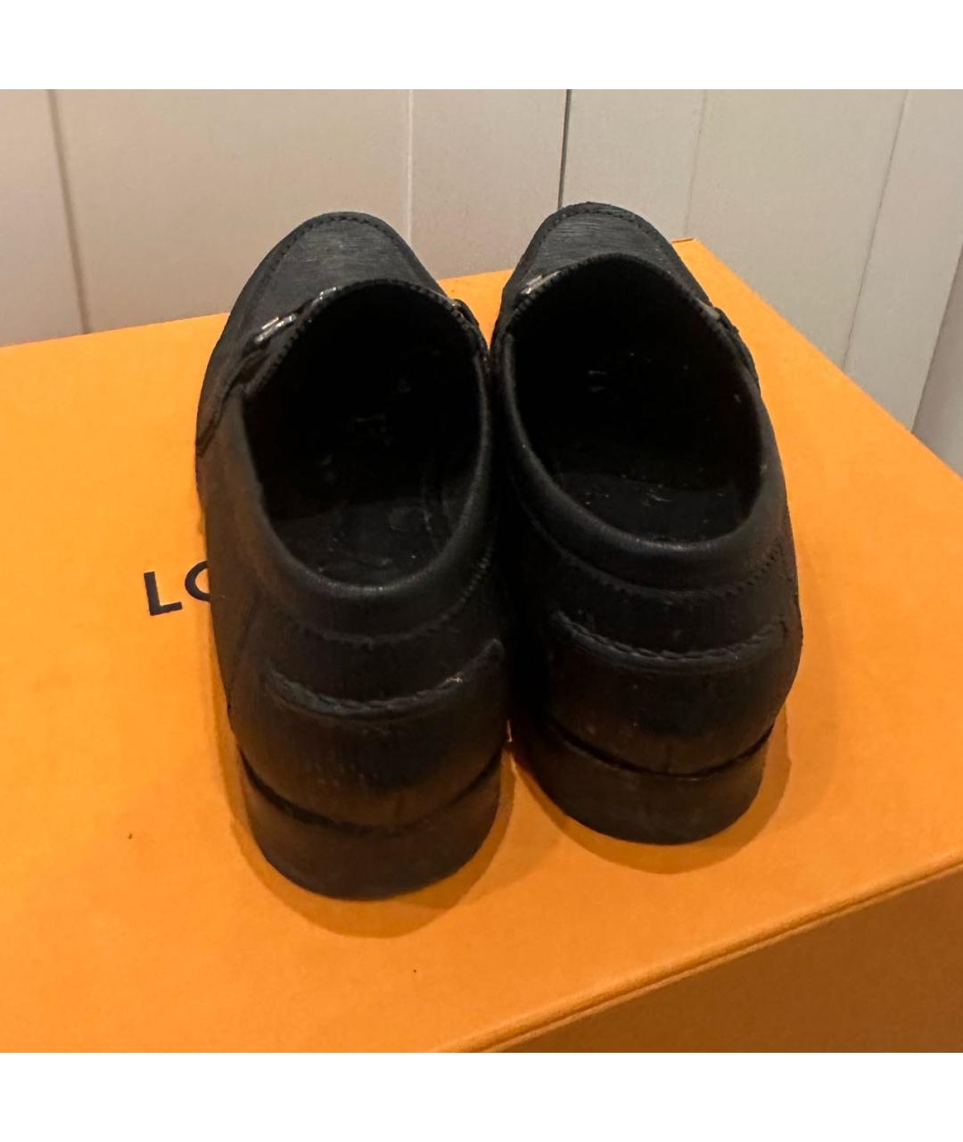 LOUIS VUITTON Черные кожаные лоферы, фото 5