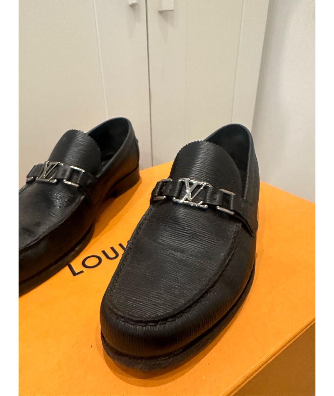 LOUIS VUITTON Черные кожаные лоферы, фото 3