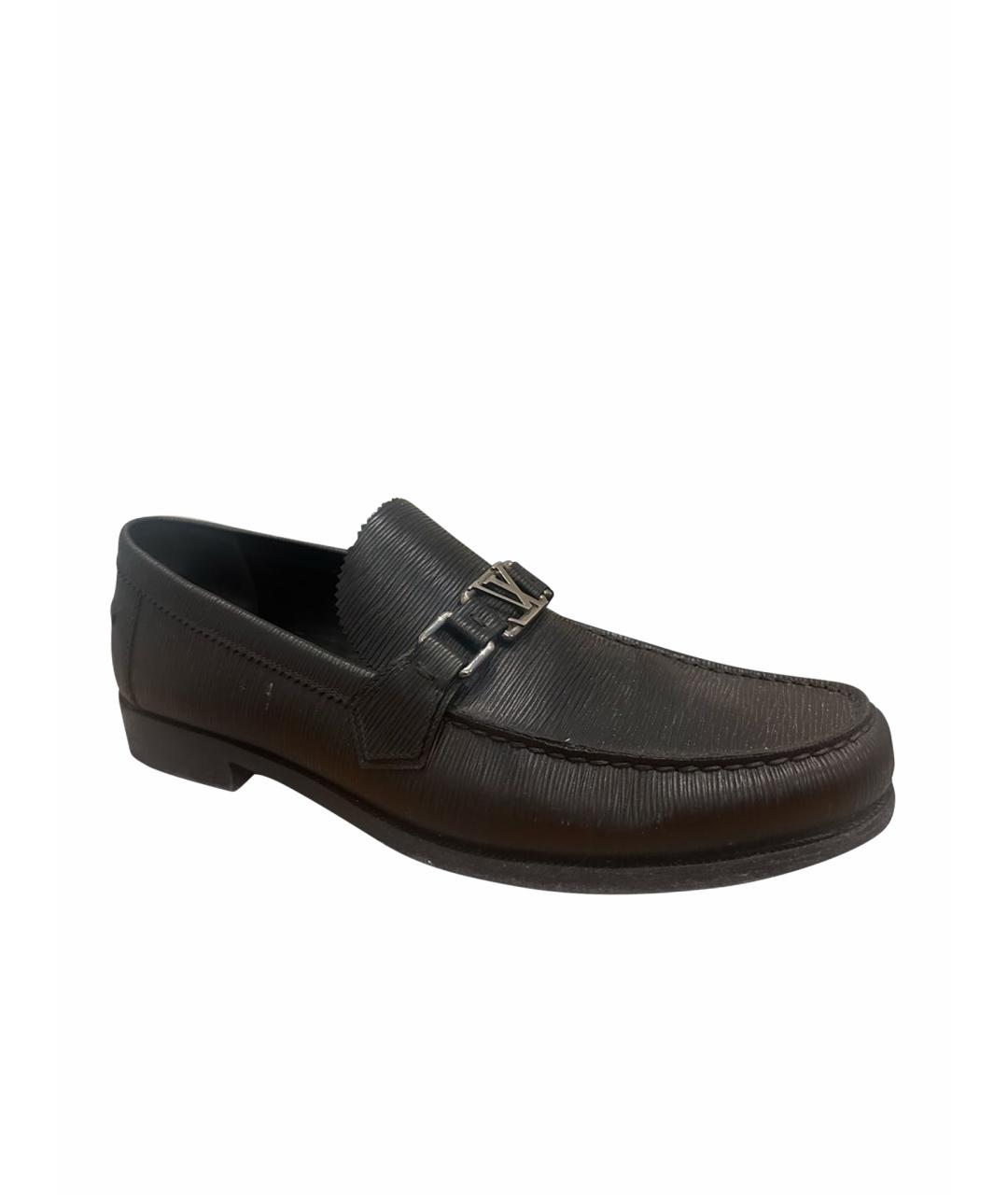 LOUIS VUITTON Черные кожаные лоферы, фото 1