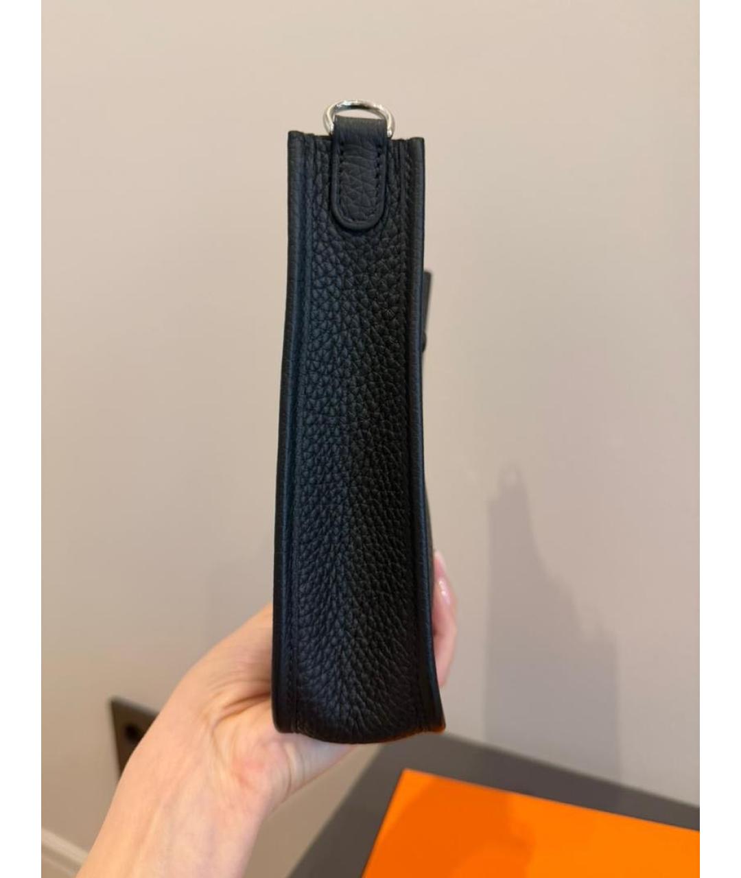 HERMES Черная кожаная сумка через плечо, фото 8