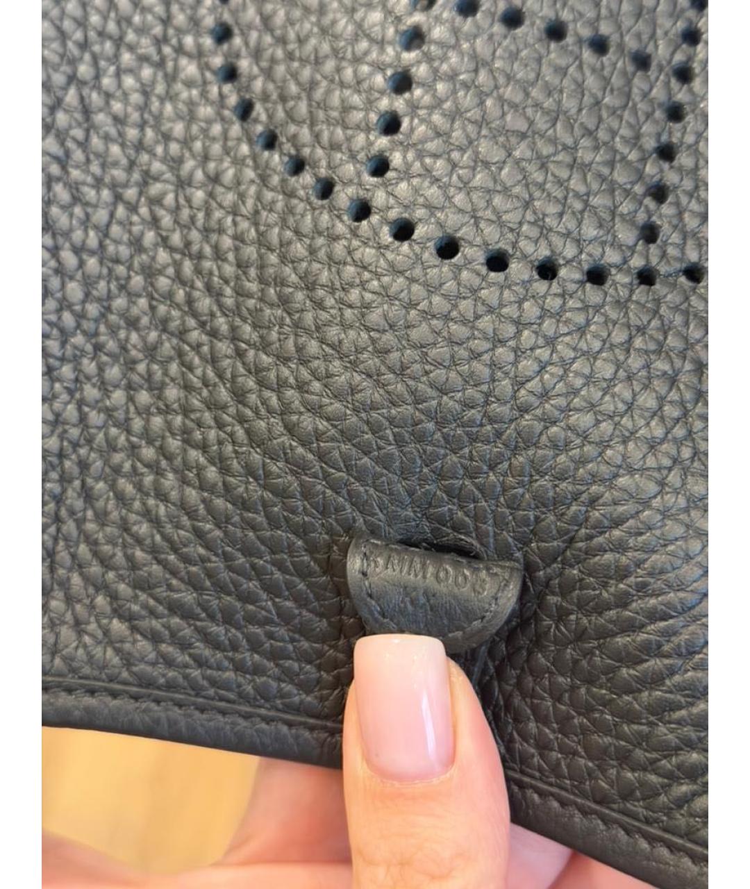 HERMES Черная кожаная сумка через плечо, фото 5