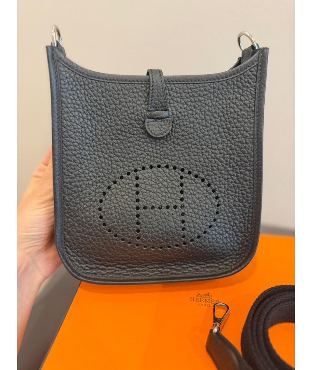 HERMES Черная кожаная сумка через плечо, фото 2