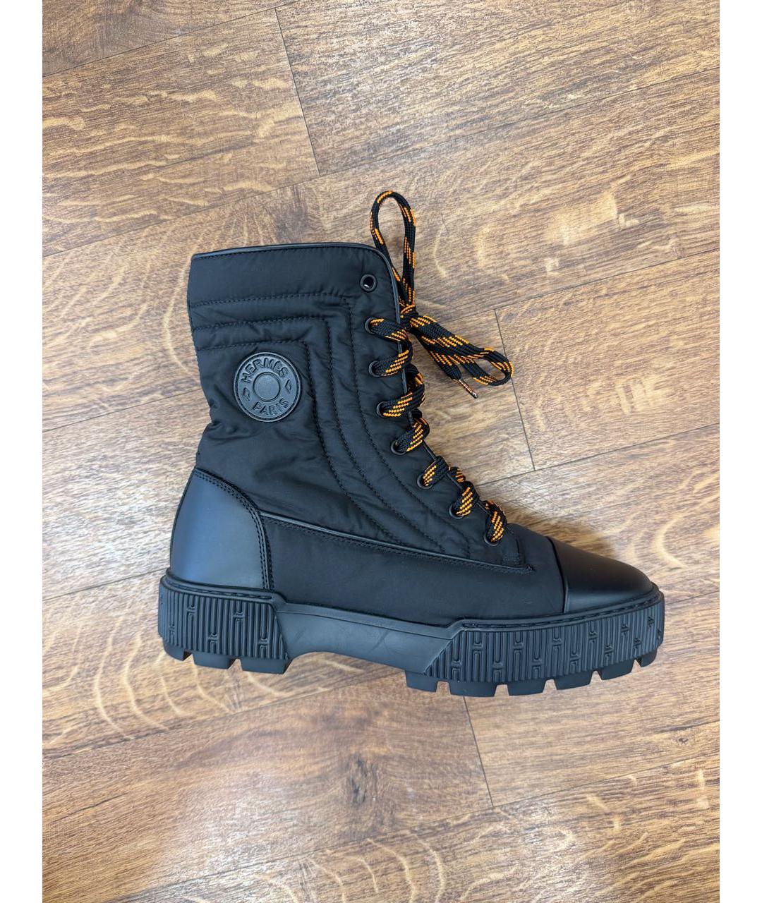 HERMES Черные синтетические ботинки, фото 9