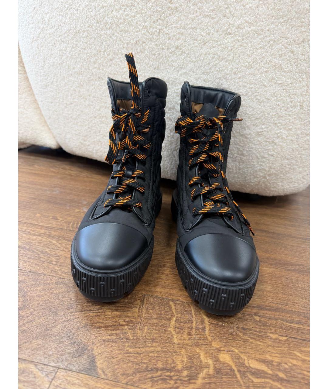 HERMES Черные синтетические ботинки, фото 2