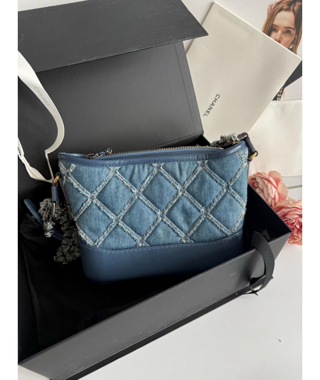 CHANEL Синяя деним сумка через плечо, фото 2