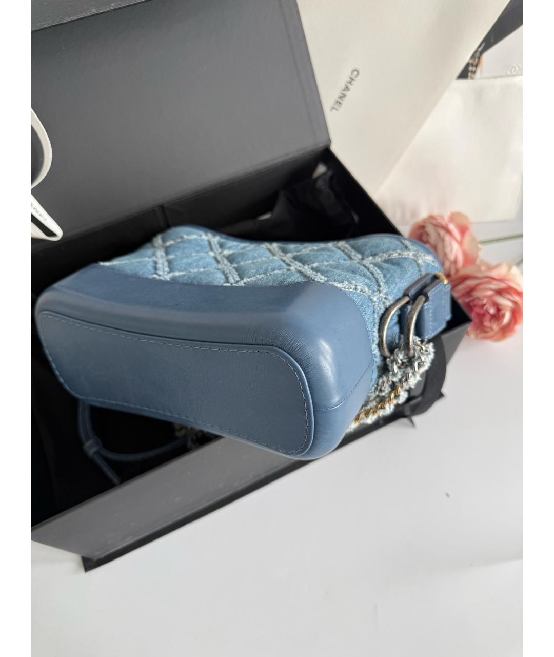 CHANEL Синяя деним сумка через плечо, фото 5