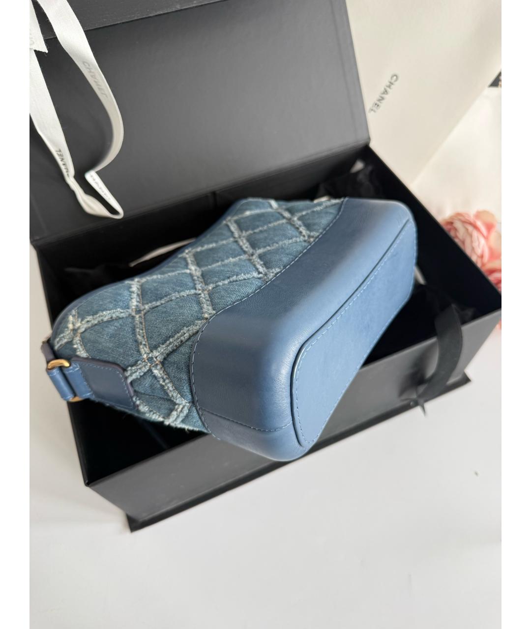 CHANEL Синяя деним сумка через плечо, фото 6