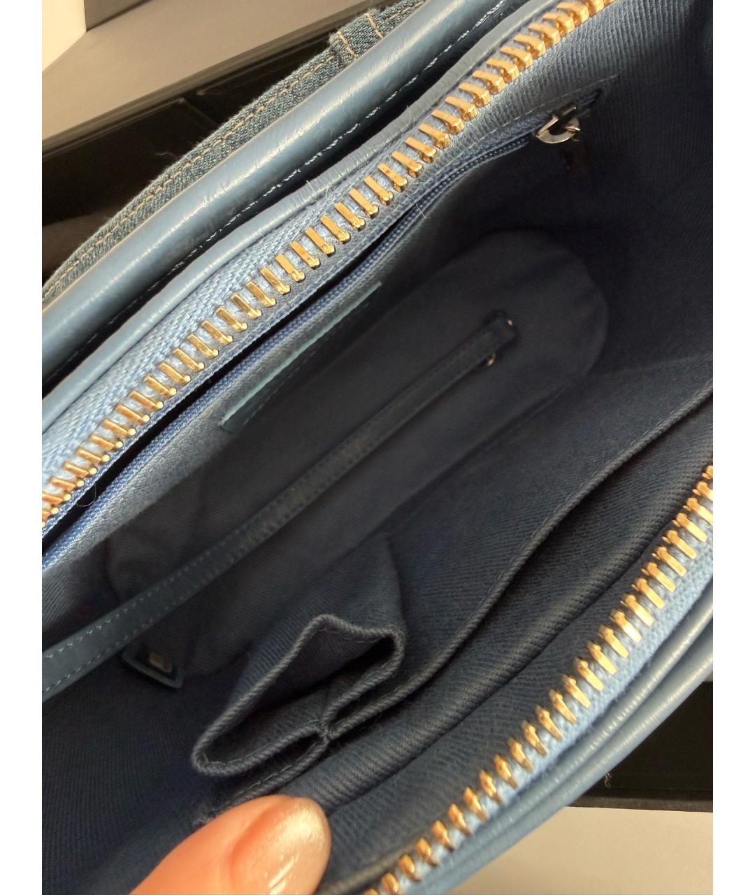 CHANEL Синяя деним сумка через плечо, фото 7