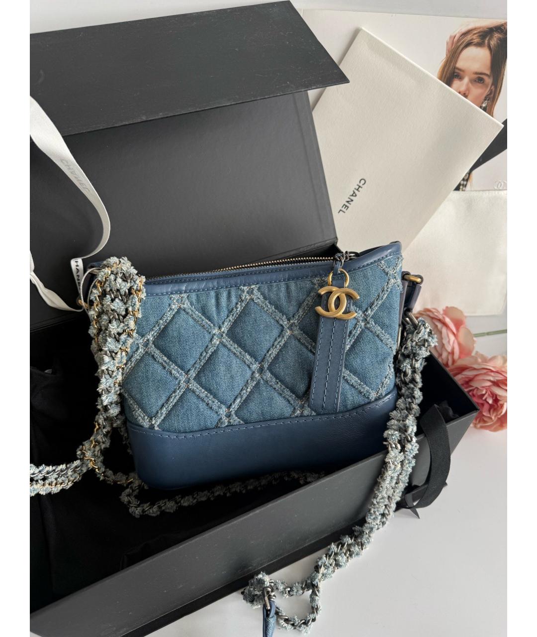 CHANEL Синяя деним сумка через плечо, фото 8