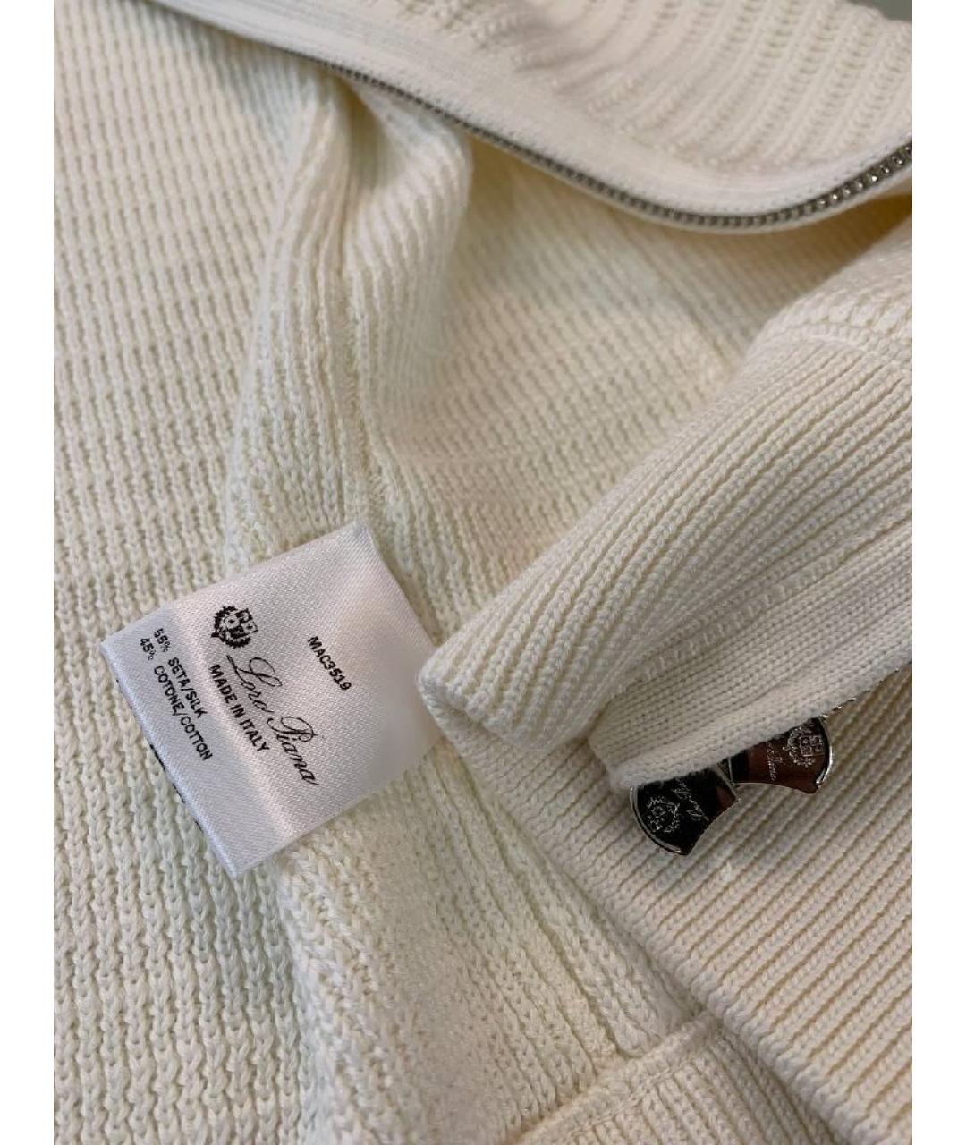 LORO PIANA Белый шелковый кардиган, фото 5