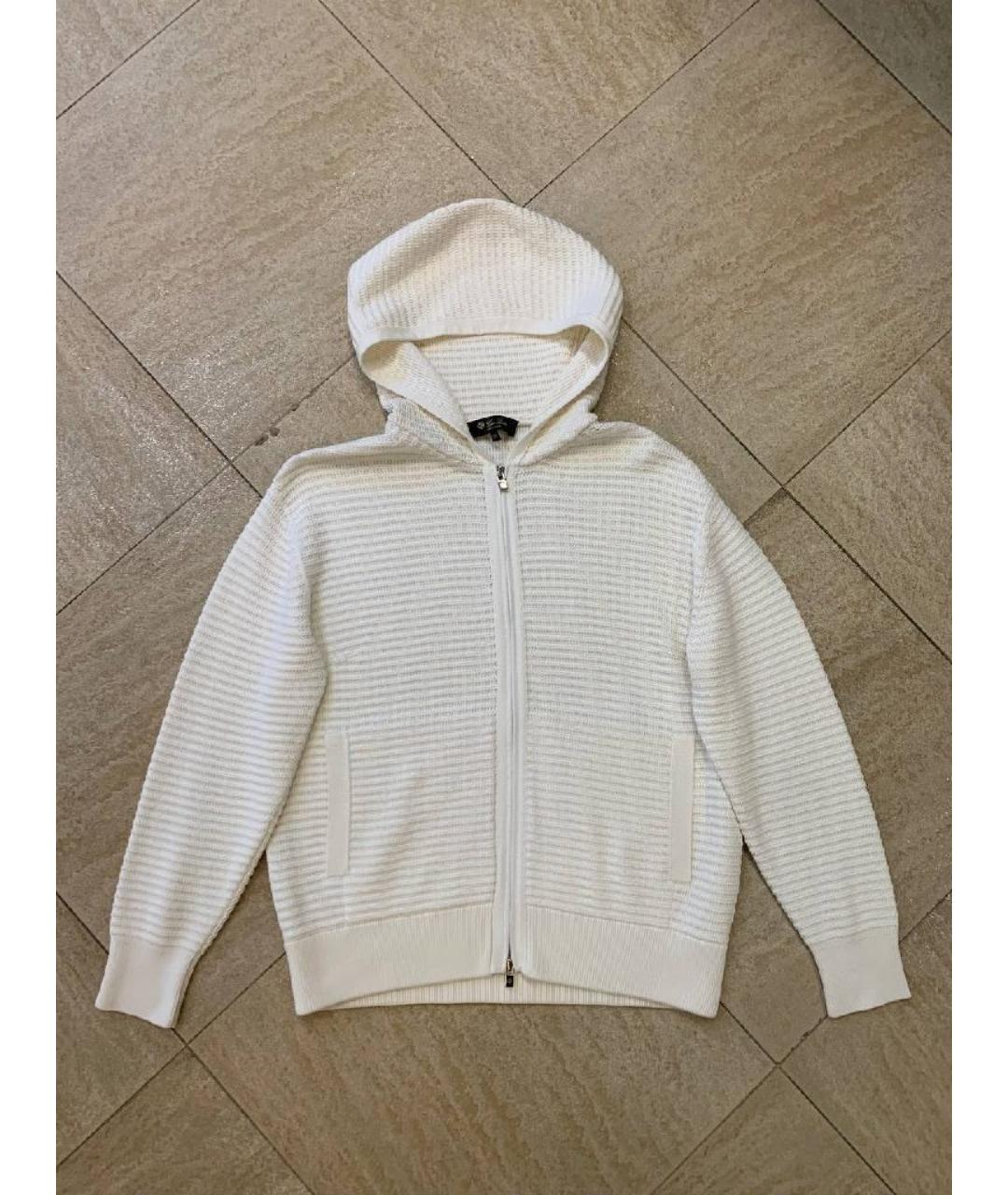 LORO PIANA Белый шелковый кардиган, фото 2