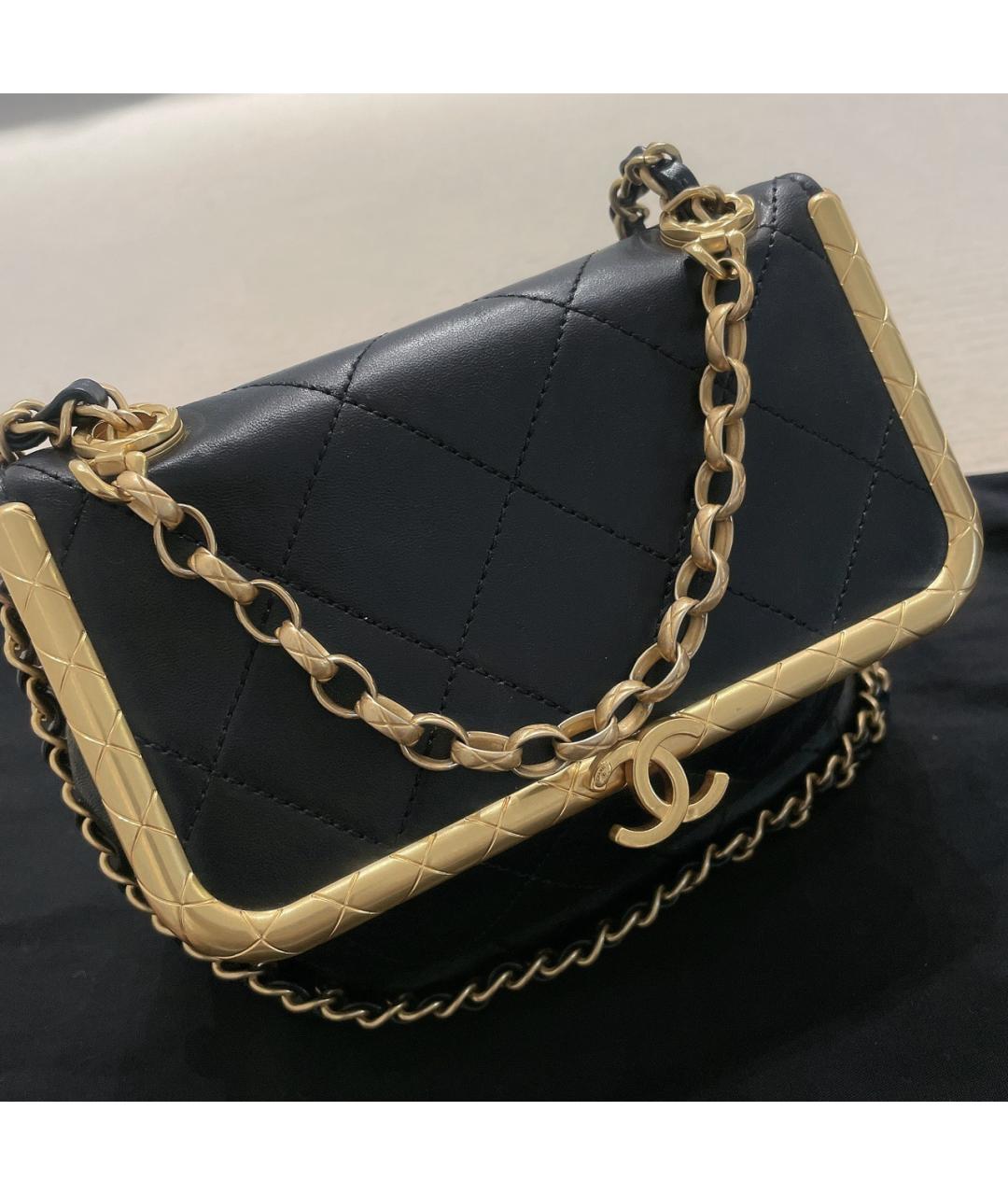 CHANEL Черная кожаная сумка через плечо, фото 3