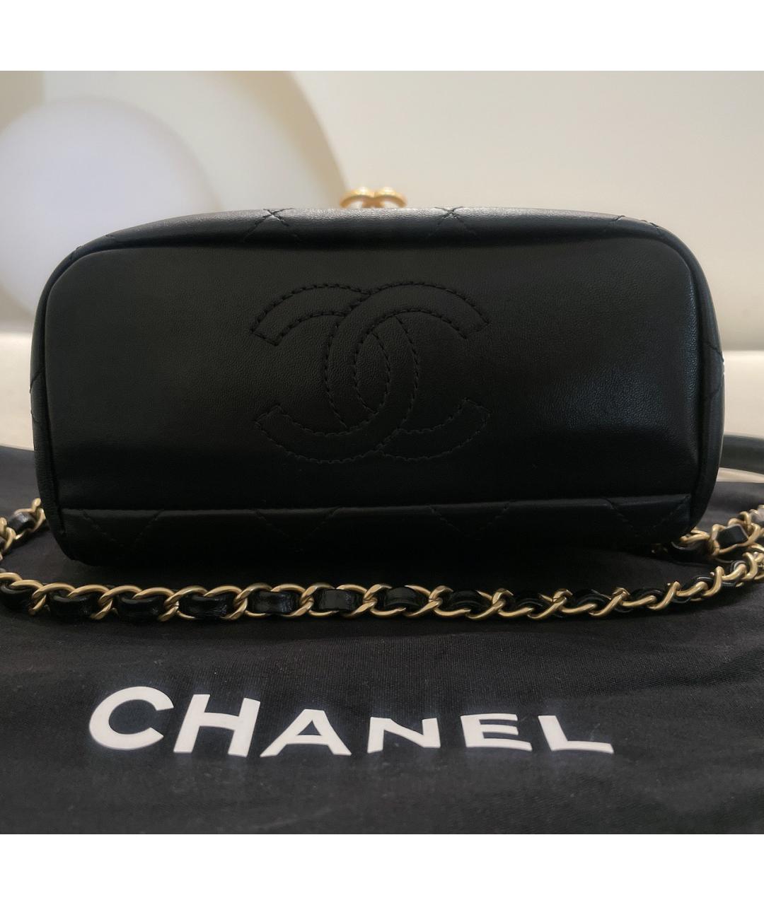 CHANEL Черная кожаная сумка через плечо, фото 4