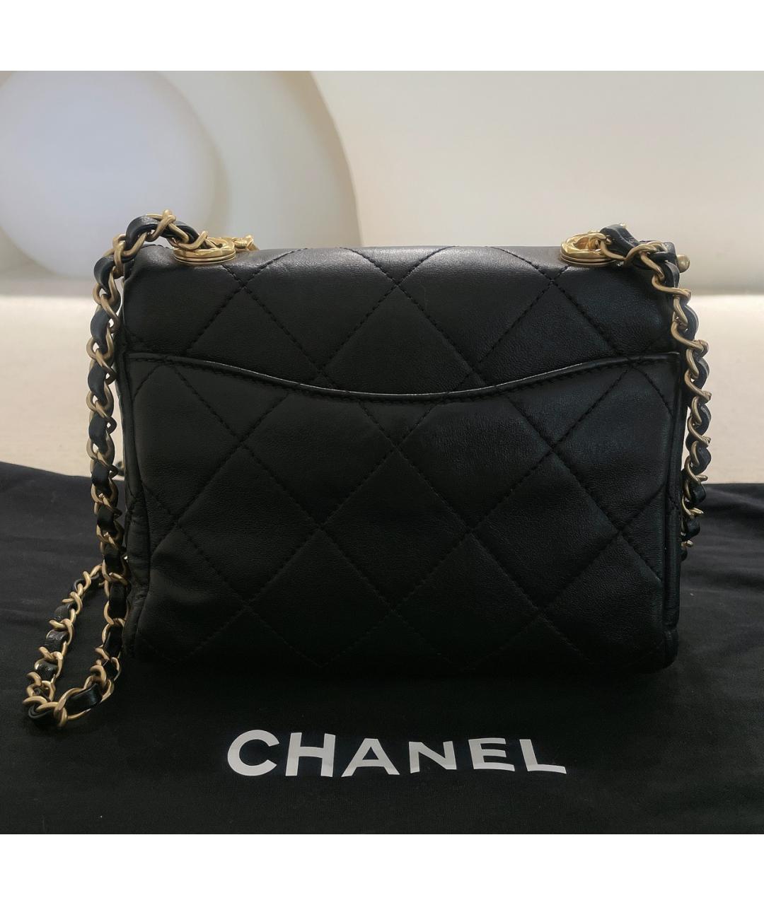 CHANEL Черная кожаная сумка через плечо, фото 2