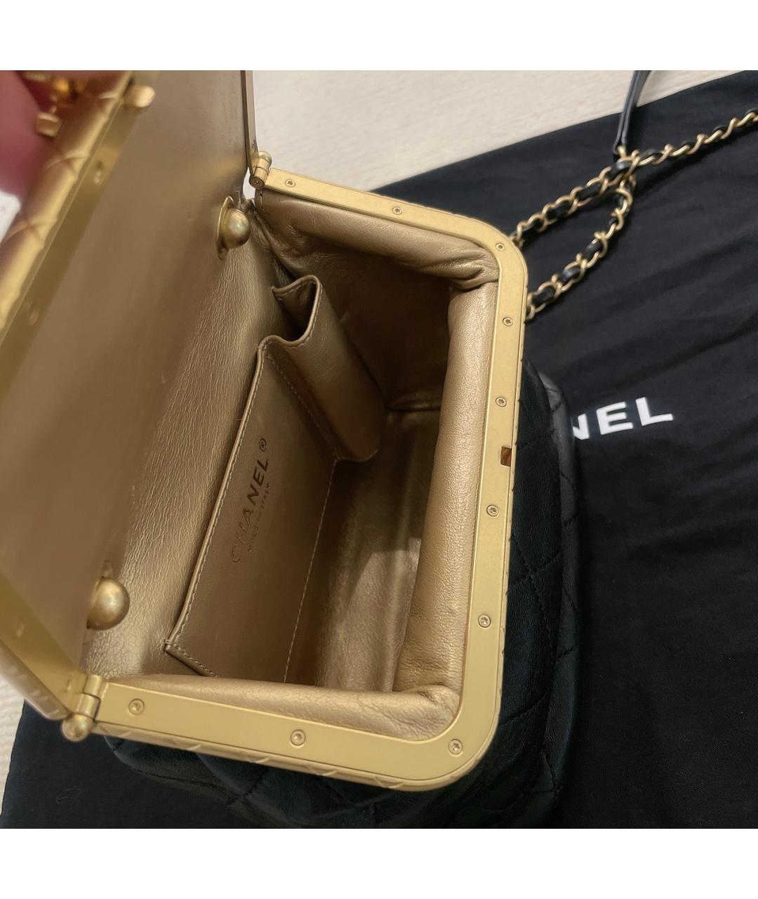 CHANEL Черная кожаная сумка через плечо, фото 5