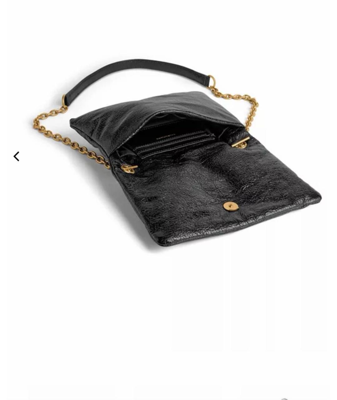 BALENCIAGA Черная кожаная сумка через плечо, фото 4