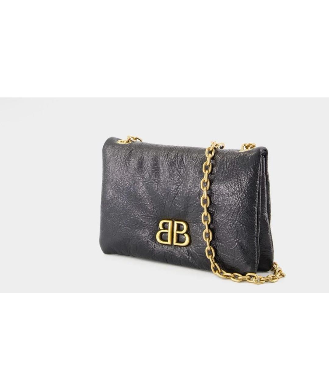 BALENCIAGA Черная кожаная сумка через плечо, фото 2
