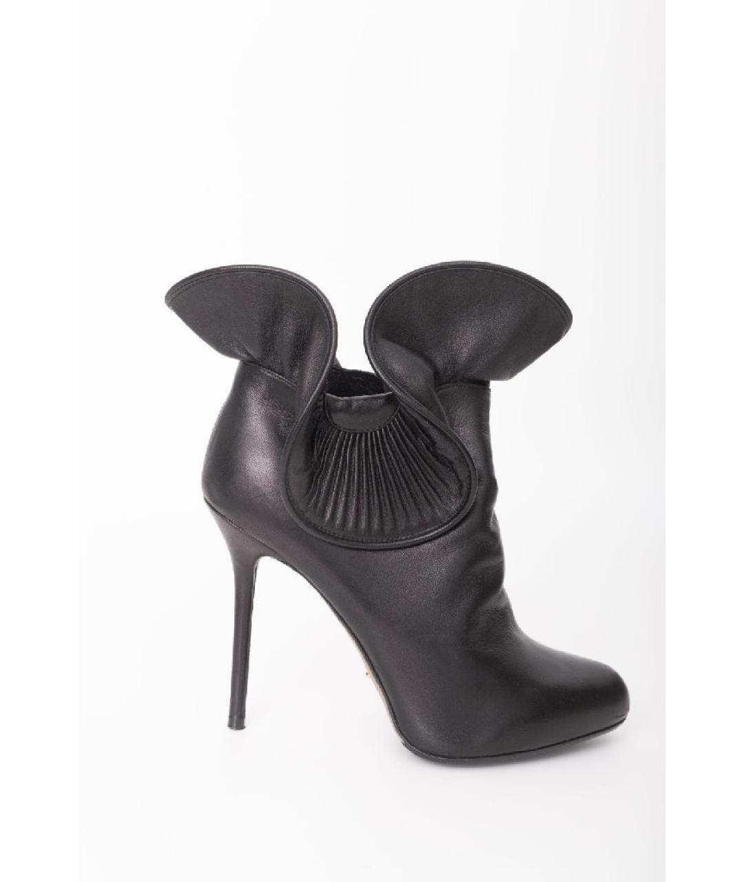 SERGIO ROSSI Черные кожаные ботильоны, фото 9