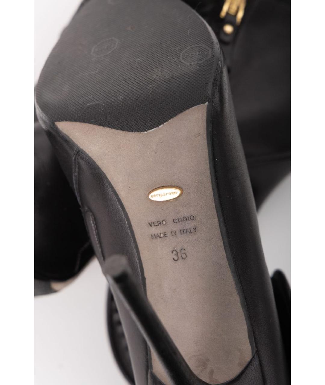 SERGIO ROSSI Черные кожаные ботильоны, фото 7