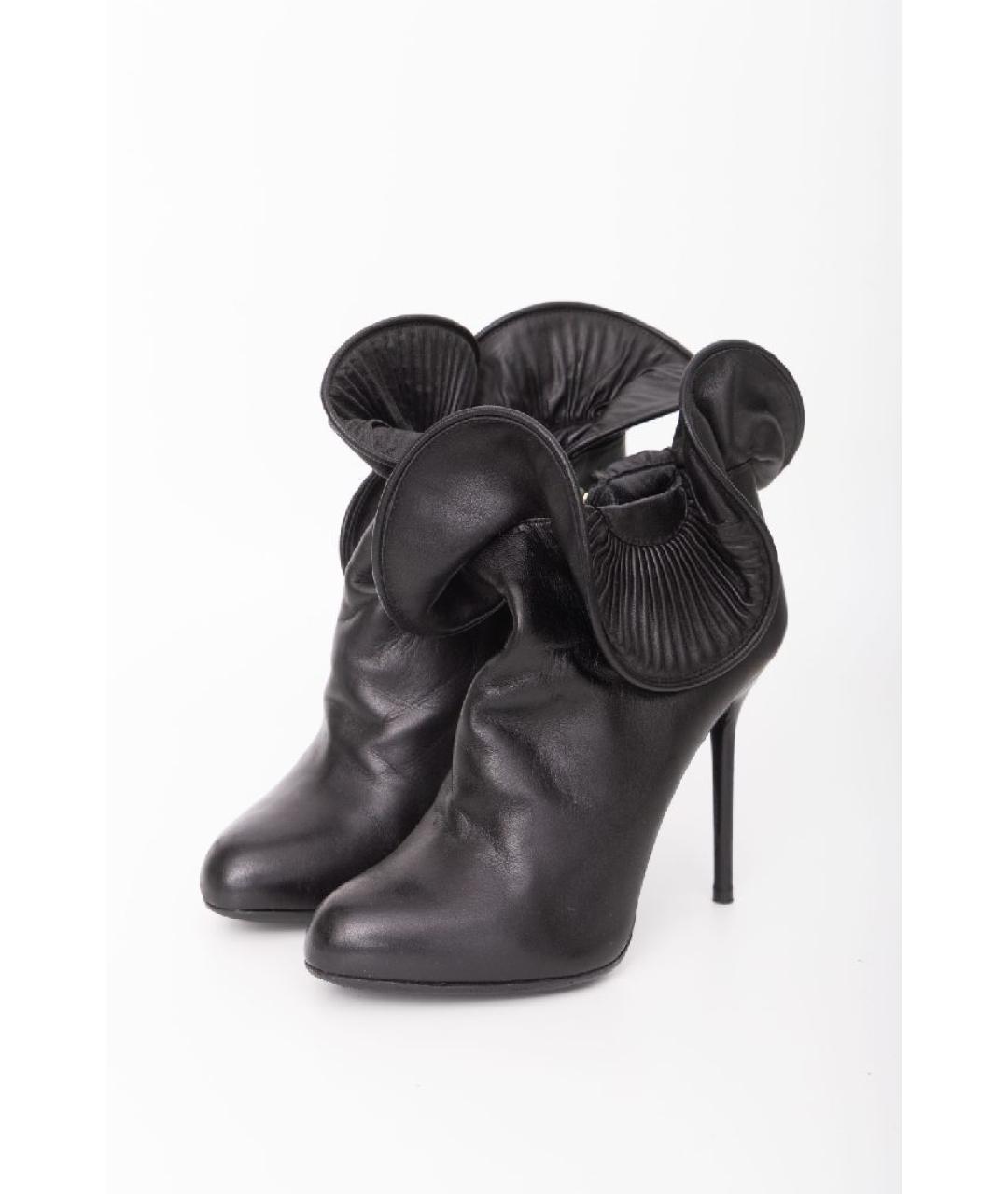 SERGIO ROSSI Черные кожаные ботильоны, фото 5