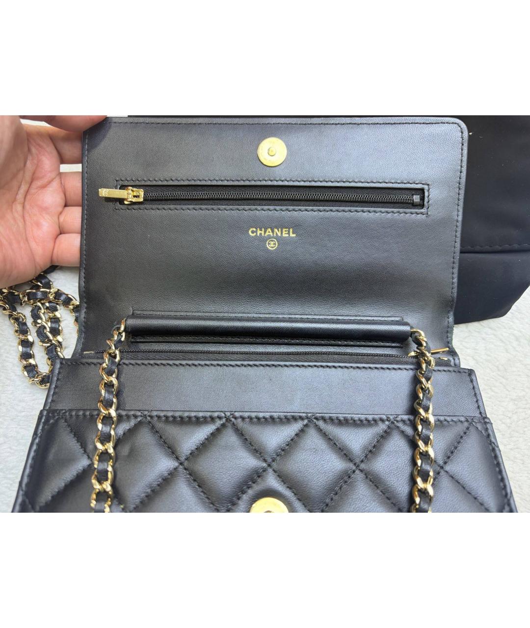 CHANEL Черная кожаная сумка через плечо, фото 9