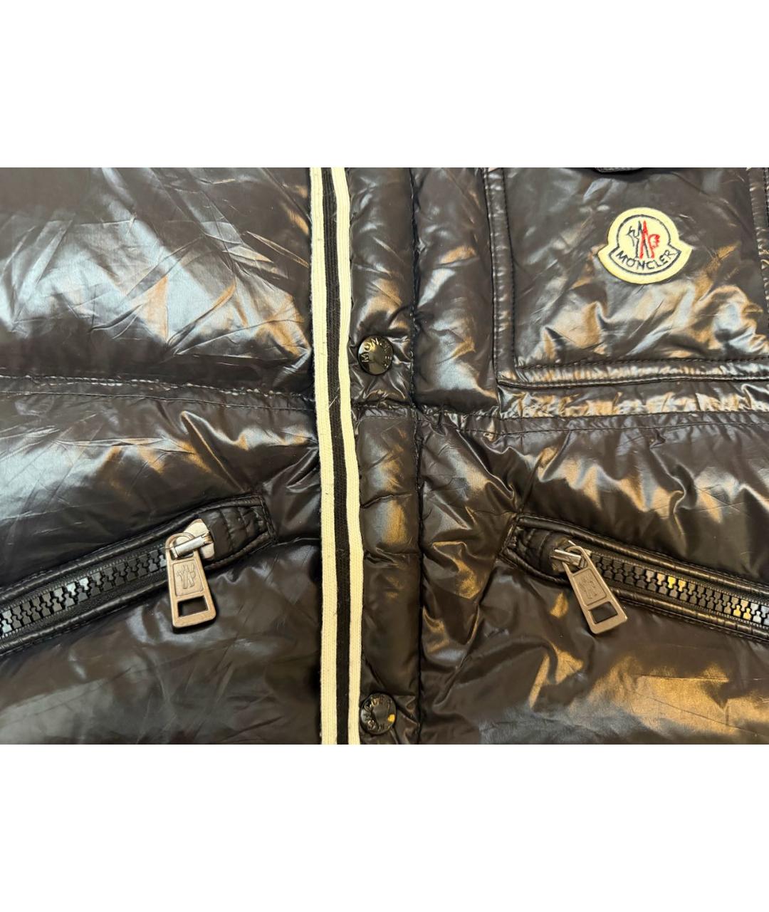 MONCLER Черная полиэстеровая куртка, фото 4