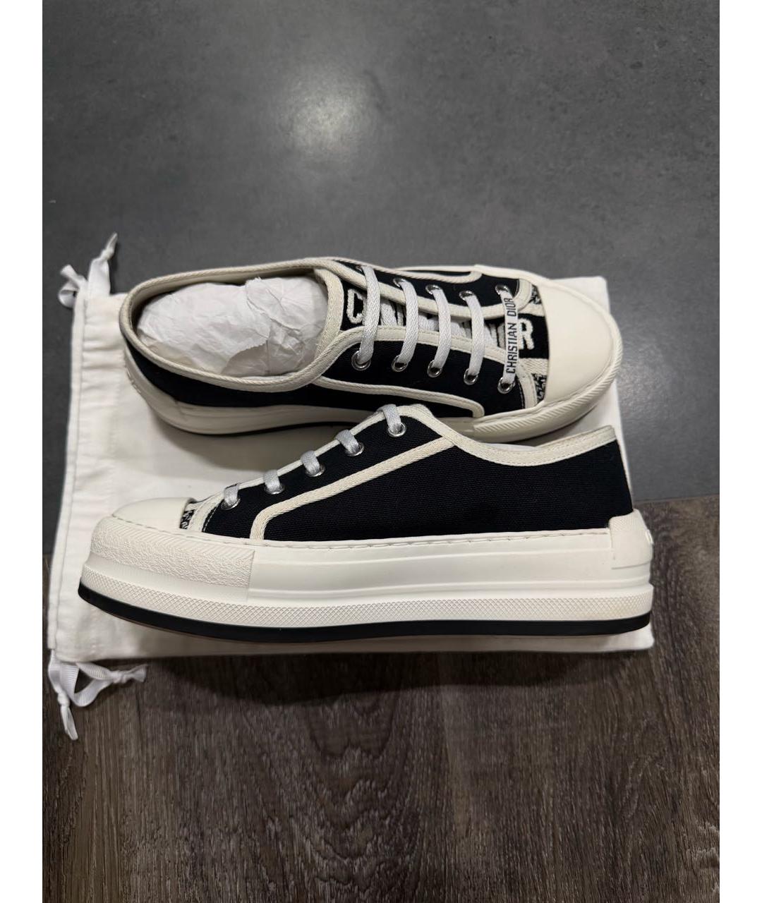 CHRISTIAN DIOR Темно-синие текстильные кеды, фото 4