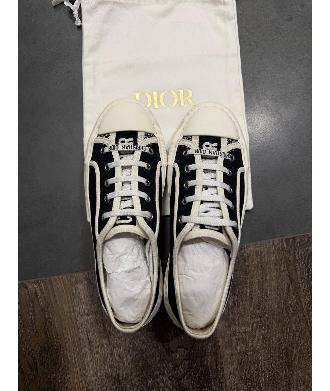 CHRISTIAN DIOR Темно-синие текстильные кеды, фото 3