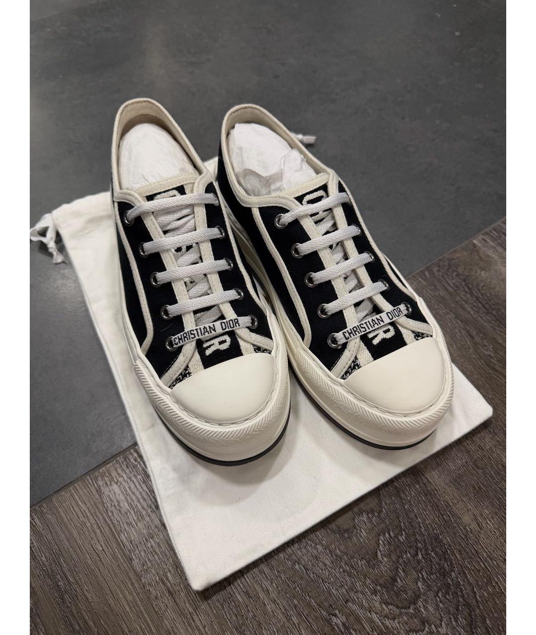 CHRISTIAN DIOR Темно-синие текстильные кеды, фото 5