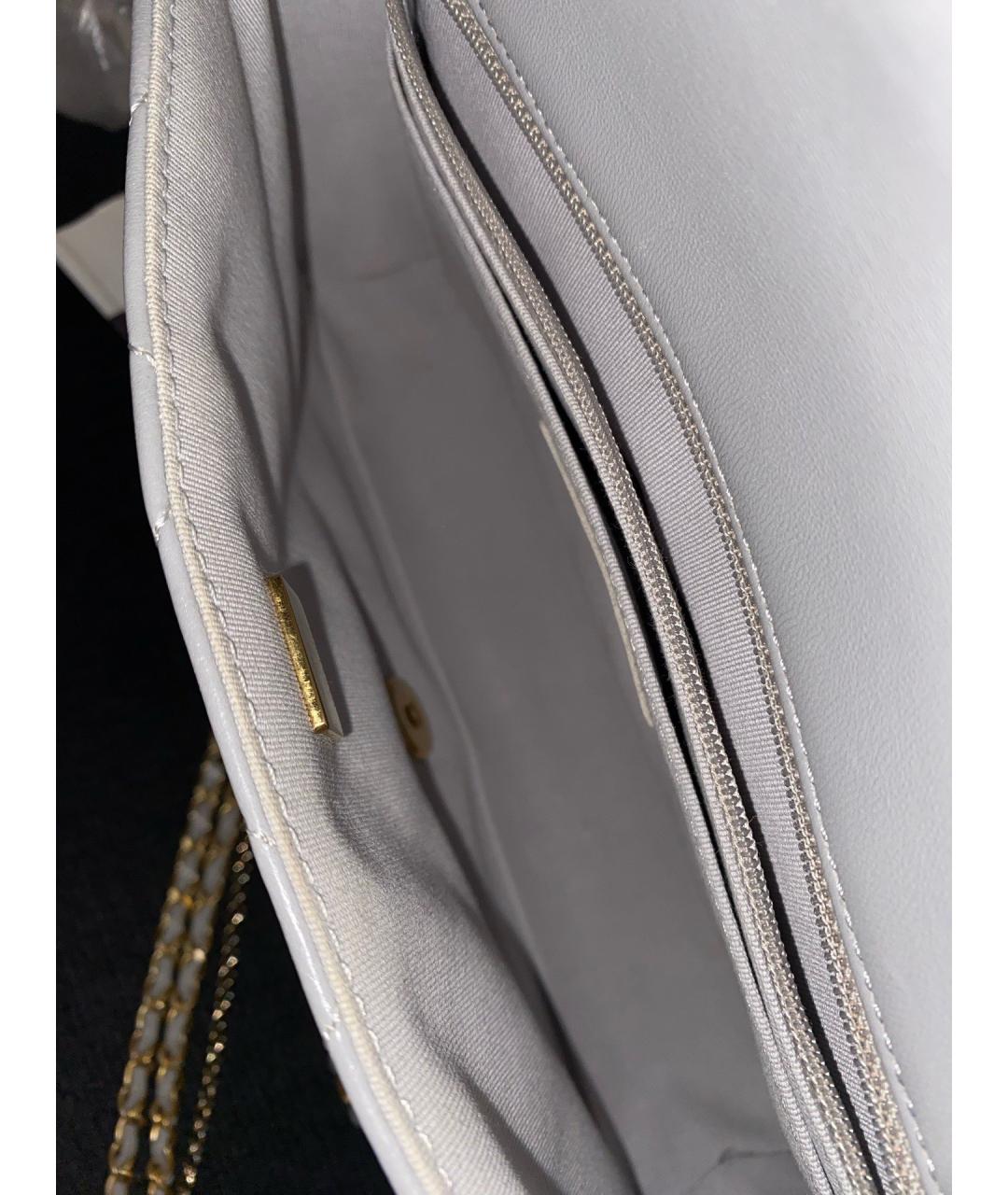 CHANEL Серая кожаная сумка через плечо, фото 7