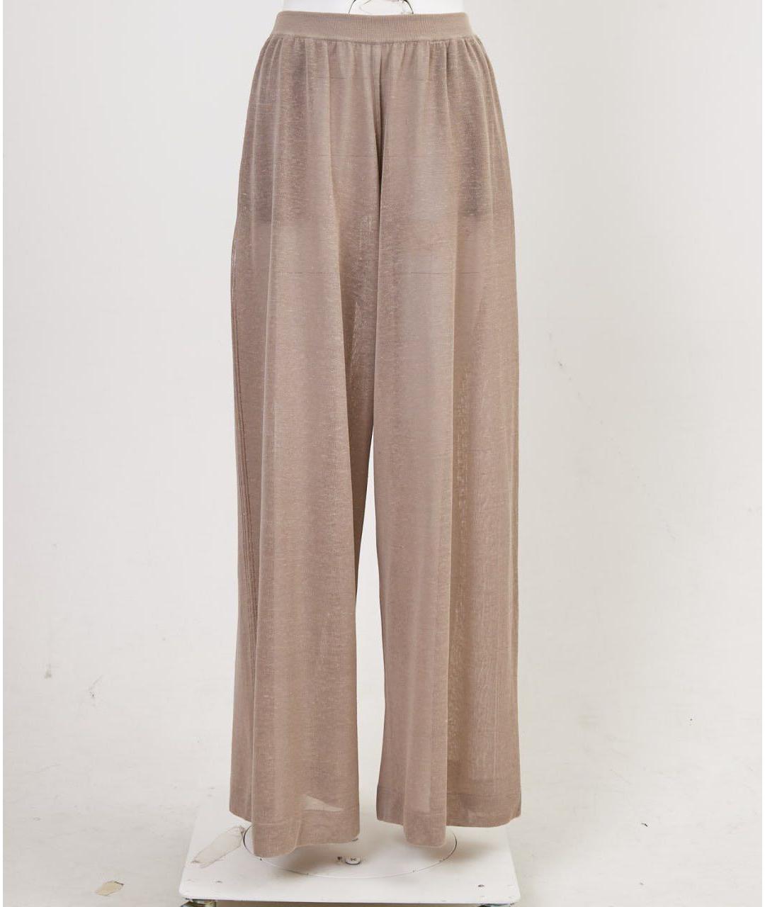 ALAIA Бежевые льняные брюки широкие, фото 5