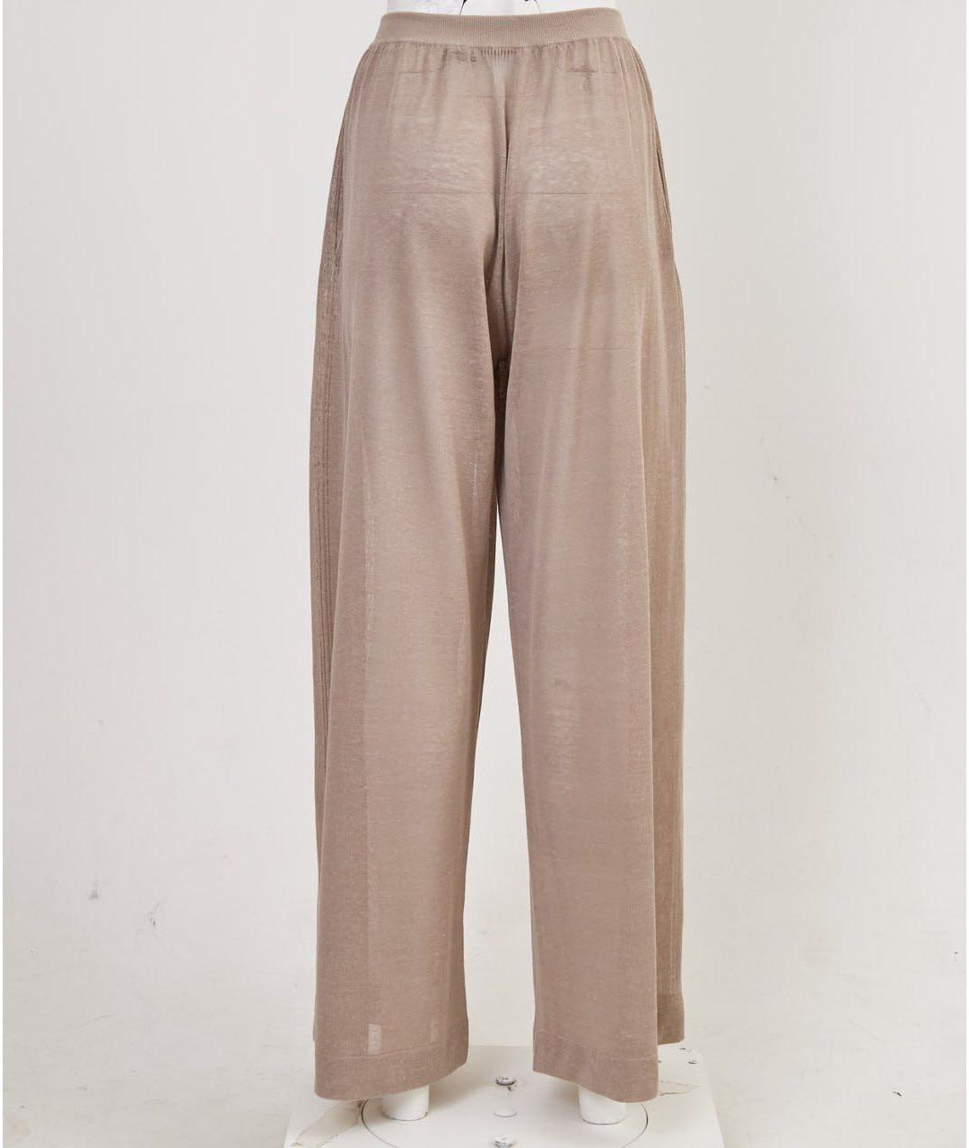 ALAIA Бежевые льняные брюки широкие, фото 2