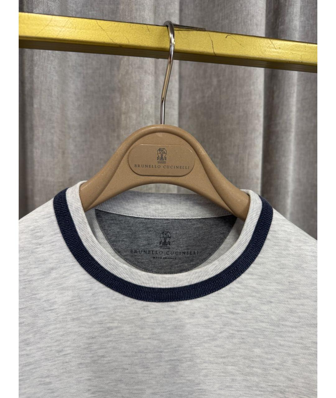 BRUNELLO CUCINELLI Серый хлопковый джемпер / свитер, фото 3