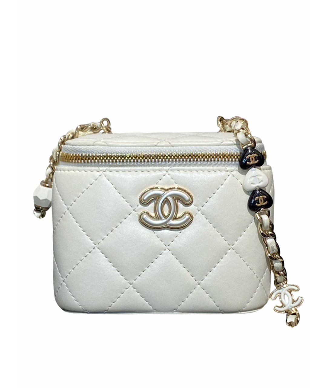 CHANEL Белая кожаная сумка через плечо, фото 1