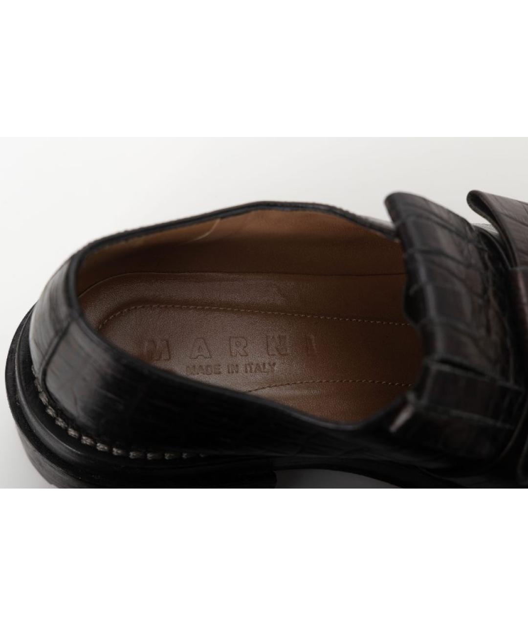 MARNI Черные кожаные лоферы, фото 8