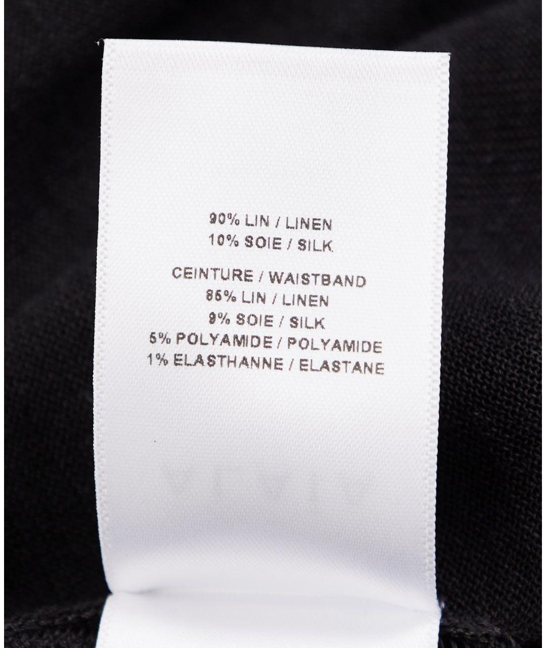 ALAIA Черные льняные брюки широкие, фото 3