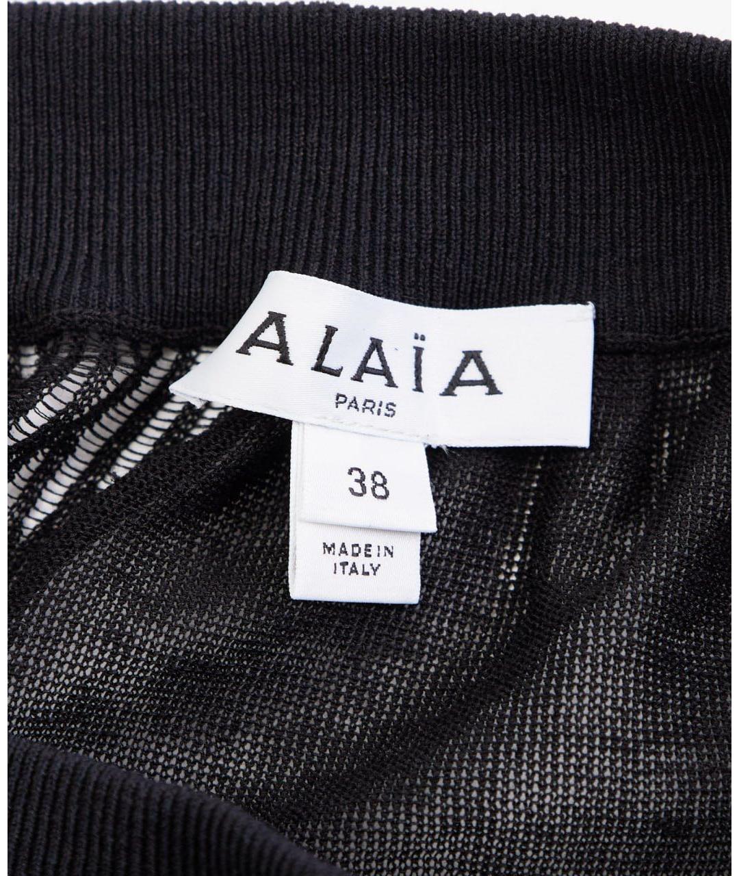 ALAIA Черные льняные брюки широкие, фото 4