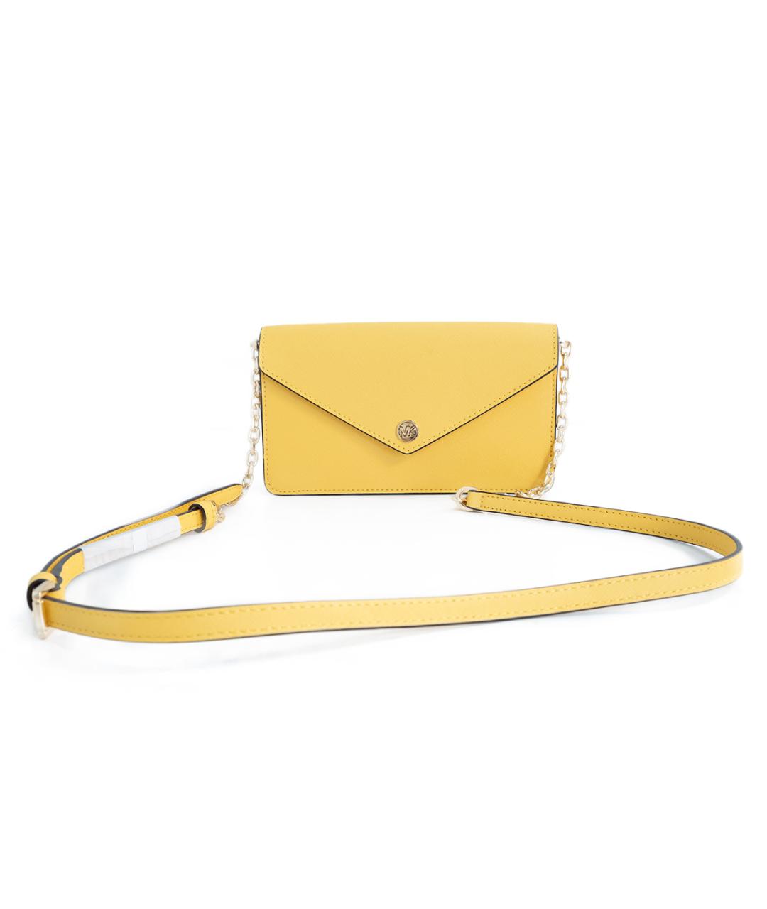 MICHAEL KORS Желтая кожаная сумка через плечо, фото 1