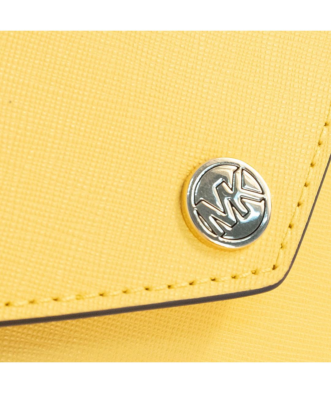 MICHAEL KORS Желтая кожаная сумка через плечо, фото 4