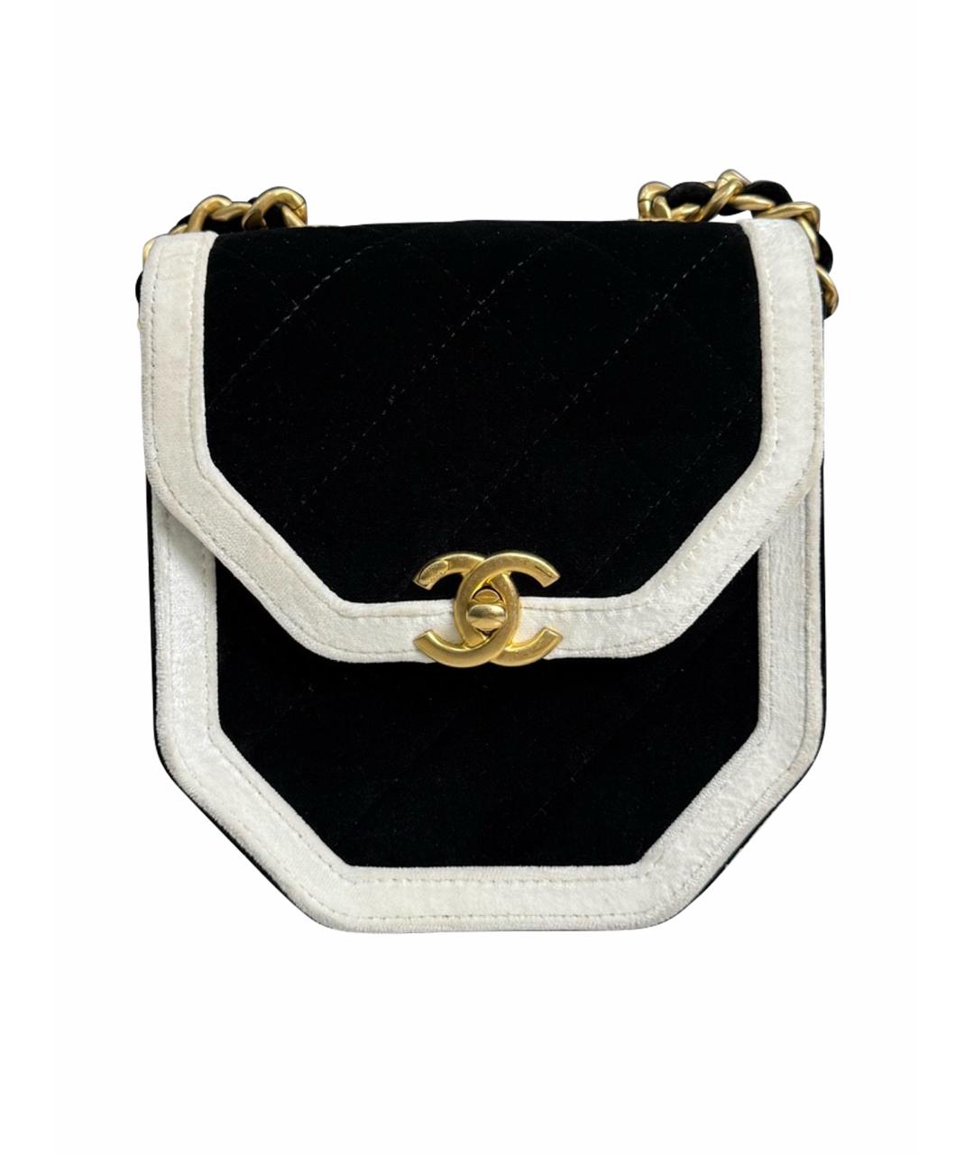 CHANEL Черная бархатная сумка через плечо, фото 1