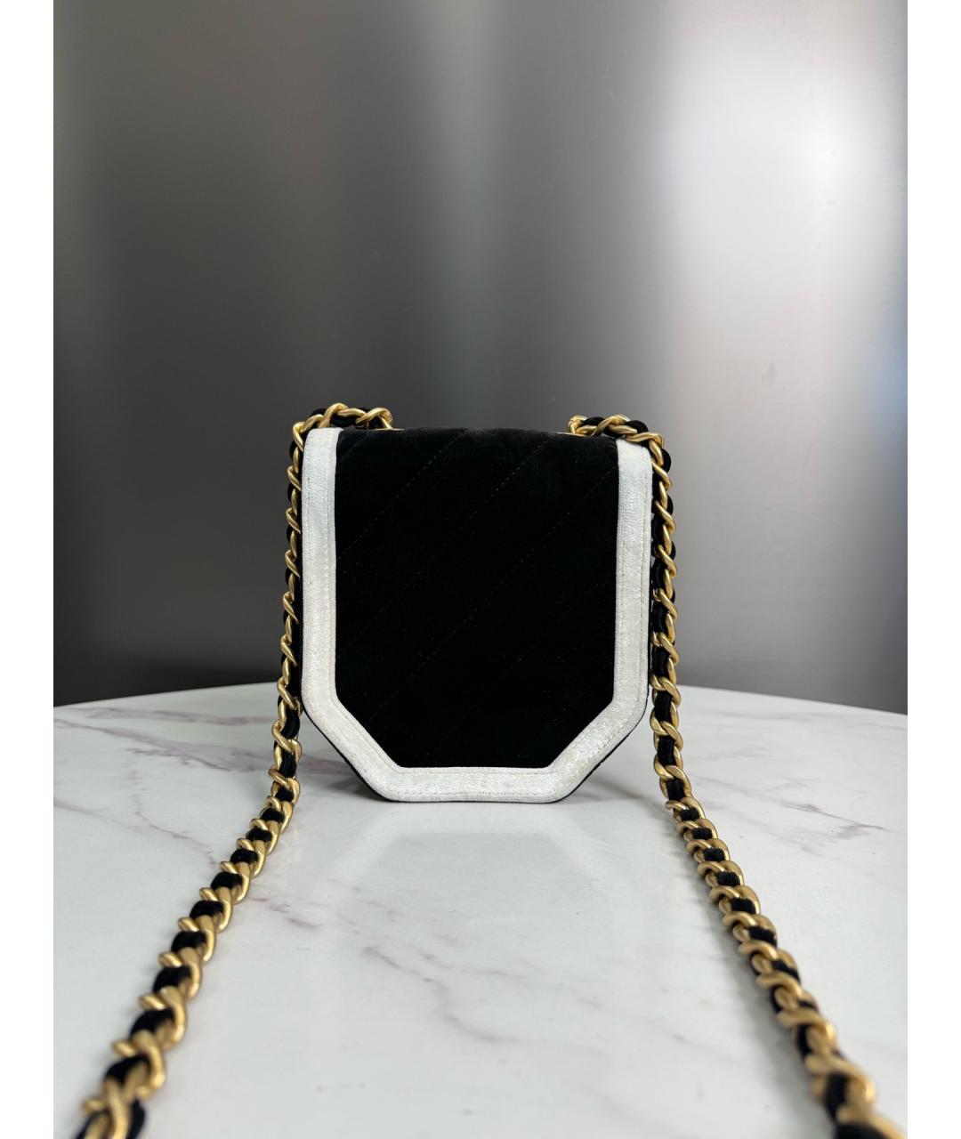 CHANEL Черная бархатная сумка через плечо, фото 3