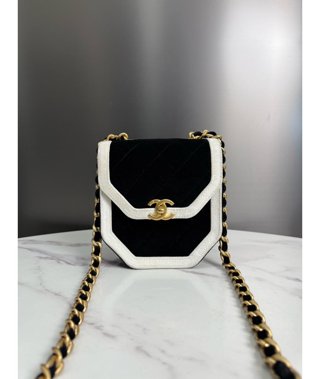 CHANEL Черная бархатная сумка через плечо, фото 4