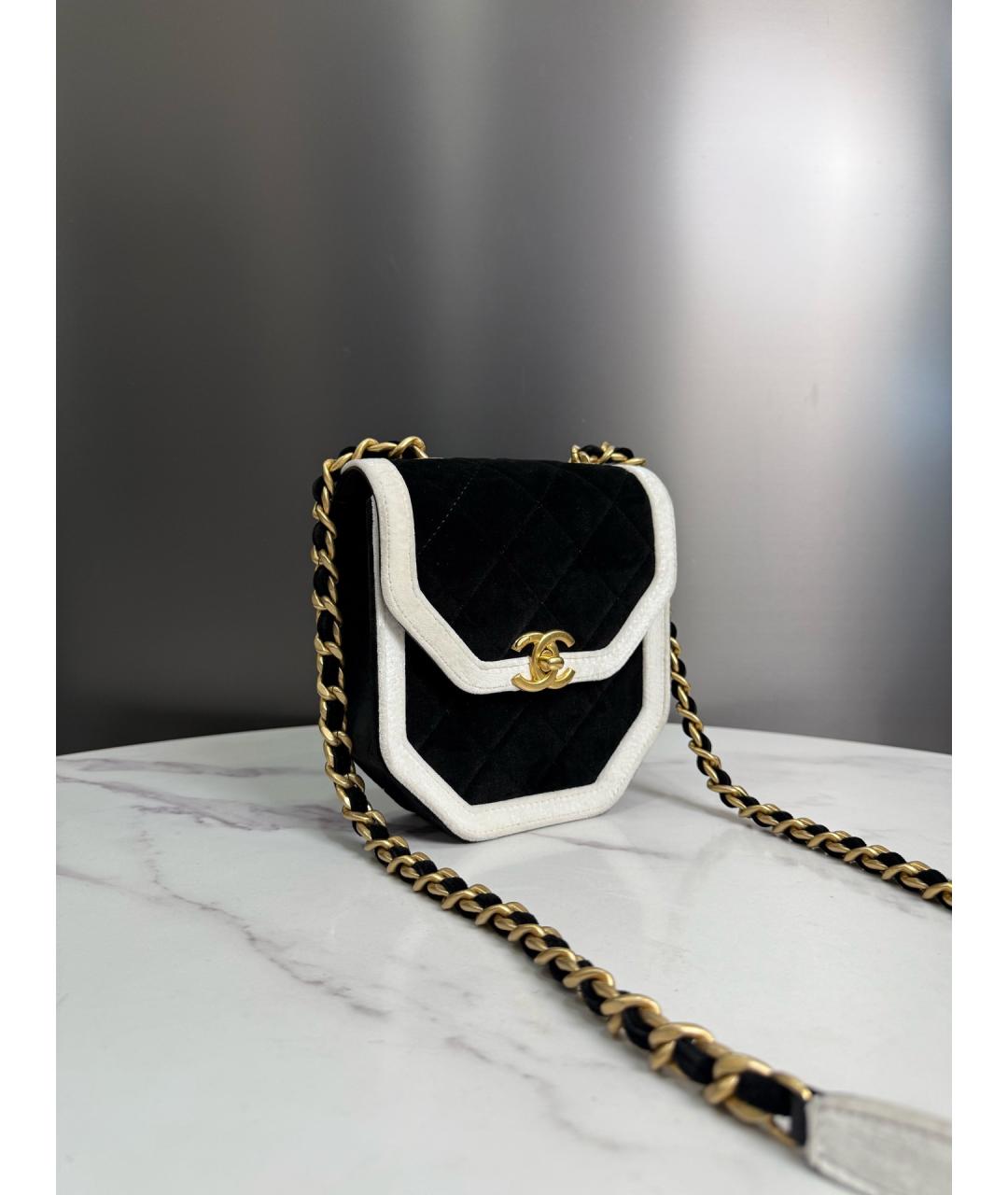 CHANEL Черная бархатная сумка через плечо, фото 2