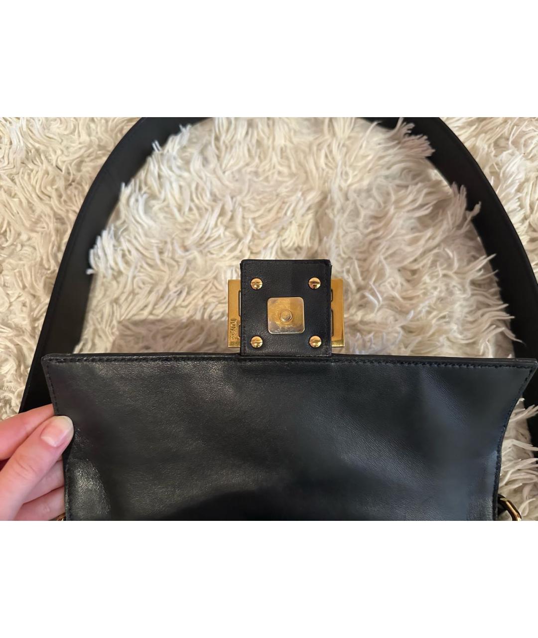 FENDI Черная кожаная сумка через плечо, фото 4